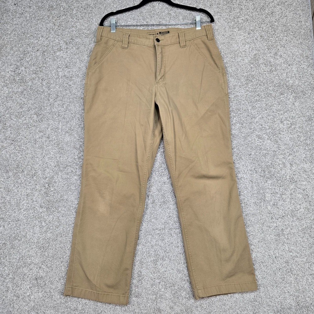 Carhartt Rugged Flex‎ Relaxed Fit Canvas Work Pant men 32x30 (33x28) tan beige